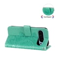 thumbnail image 5 of For Google Pixel 10/Pixel 10 Pro 6.3" Seven Petal Flower Embossed Strong Magnetic Attachment/Closure, Card Slots/Pocket, PU Leather Flip Wallet Case With Hanging Rope,Green, 5 of 8