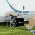 thumbnail image 2 of Outsunny Folding Camping Kitchen with Storage Organizer Windshield Silver, 2 of 10