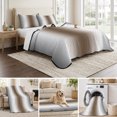 thumbnail image 6 of Queen Quilt Set 90''x96'', Gray Brown Lightweight Summer Bedspread Coverlet Set with 2 Pillow Shams, Modern Gradient Geometric Breathable All Season Quilt Bedding for Bedroom/Guest Room, 6 of 9