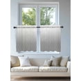 thumbnail image 4 of Gray Ombre Tier Curtains 36 Inch Length,Sheer Curtains for Bedroom Living Room Window Modern Geometric Abstract Rhombus Striped Rod Pocket Drapes Kitchen Curtains Small Half Window 27.5"x36" 2 Panels, 4 of 6