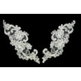 thumbnail image 2 of 8"x3" White Beaded Corded Sequins Embroidery Gorgeous Motif Applique by Pair, 2 of 4