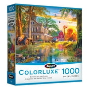 RoseArt Colorluxe 1000-Piece Sunset at the Farm Adult Interlocking Puzzle