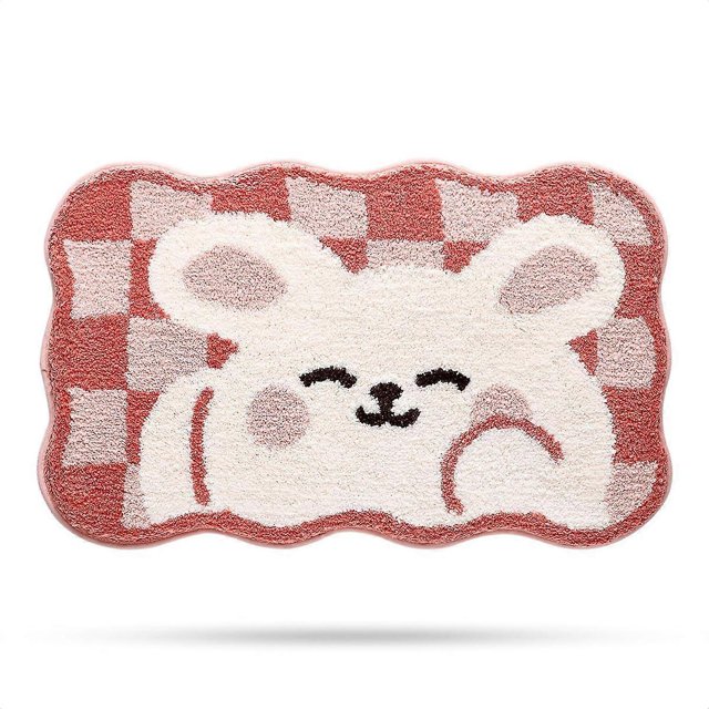 Animal Bathroom Rug Mat, Extra Soft Absorbent Bath Rug, Non-Slip Comfortable Bath Mat, Carpet for Tub, Shower, Bath Room, Machine Wash Dry, 16"x24", R