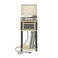 thumbnail image 6 of Furinno Just 3-Tier Turn-N-Tube Open Storage End Table with USB and Type-C Charging Port, Bauhaus Oak/Black, 6 of 7