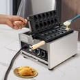 thumbnail image 5 of Wildnix Taiyaki Waffle Maker, Fish-Shaped Waffle Iron with Adjustable Temperature (50-300°C), 1.8KW Power, Stainless Steel & Wood Design, Non-Slip Feet and Scrap Tray, 5 of 6