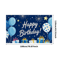 thumbnail image 3 of Blue Themed Happy Birthday Banner with Balloons Stars and Gifts Party Backdrop Background Decors for Birthday Party Photography Props and Decorations, 3 of 8