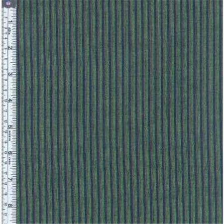 Textile Creations RW0079 Rustic Woven Fabric, Stripe Green And Navy, 15 yd.