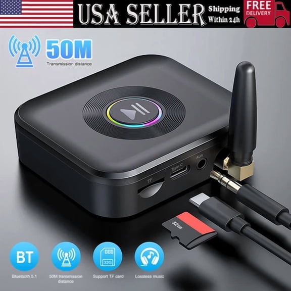 RHEA- Wireless Receiver Stereo Adapter Bluetooth Range 50M Audio Adapter Car Home