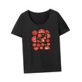 thumbnail image 4 of Camiseta para mujer, camiseta básica negra, trajes, camisetas de manga corta a la moda, camiseta para mujer XL, 4 of 8