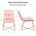thumbnail image 4 of Duhome Velvet Accent Chair Small Lounge Chair Modern Vanity Chair for Living Room Bedroom with Gold Metal Legs Salmon Pink, 4 of 7