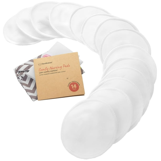 Almohadillas de Lactancia Orgánicas KeaBabies Paquete de 14, Medianas 10 cm