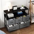 thumbnail image 2 of MONVANE Drawer Dresser with Shelves, Fabric Storage Organizer for Bedroom, Closet, Living Room, Grey, 2 of 7