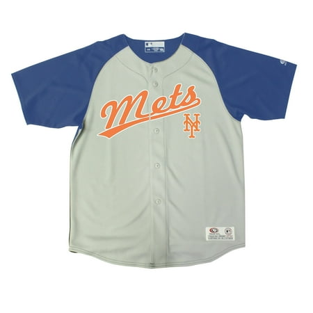 New York Mets Stitches Youth Double Play Jersey - Gray/Royal