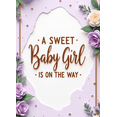 thumbnail image 4 of Floral Design Baby Shower Banner Pink Theme Sweet Baby Girl Backdrop for Newborn Party Gender Reveal Event Decoration, 4 of 8