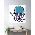 thumbnail image 2 of Jellyfish Poster Wall Art, Modern Wall Decor For Living Room Bedroom, 17x17 UNFRAMED, 2 of 3