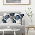 thumbnail image 2 of Navy Blue White Pillow Covers 16x16 Set of 2, Gray Abstract Dahlia Farmhouse Decorations Throw Pillow Covers Geometry Design Summer Outdoors Decorative Linen Cushion Case for Couch Sofa Home, 2 of 6