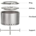 thumbnail image 5 of OutVue 22 inch Stainless Steel Smokeless Fire Pit, Outdoor Smokeless Firepit, Wood Burning Fire Pits for Camping, Bonfire, Low Smoke Firepit for Outside (Vertical Hole), 5 of 13