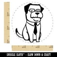 thumbnail image 2 of Business Dog Tie Glasses Self-Inking Rubber Stamp Ink Stamper - Green Ink - Small 3/4 Inch, 2 of 7