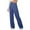 Blue, variant on Fmbrln Womens Straight Leg Pants Casual Button Stretchy Waist Office Business Work Pants Dressy Pants Blue XL