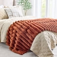 thumbnail image 5 of Better Homes & Gardens Gingerbread Cookie Exaggerated Channel Faux Fur Oversized Throw, 50" x 72", 5 of 8
