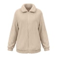 thumbnail image 4 of DHFJKG Winter Coats For Women Fluffy Long Sleeve Collared Solid Color Zip Up Jacket With Pockets Fuzzy Stylish Outerwear, 4 of 4