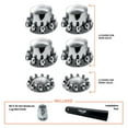 thumbnail image 3 of TORQUE Chrome Front and Rear Axle Complete Wheel Cover Set 33mm Screw-on Lug Nut Covers for Semi Trucks (Installation Tool Included) Standart Hub Caps Kit (2 Front & 4 Rear) (TR082), 3 of 9