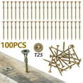 thumbnail image 1 of 100PCS #9 x 60mm Deck Screws Sturdy Wood Screws Durable Torx Self-Tapping Screws Timber Screws Set Rust Resistant  Epoxy Coated Bronze for Outdoor Fence Balcony Wood, 1 of 7
