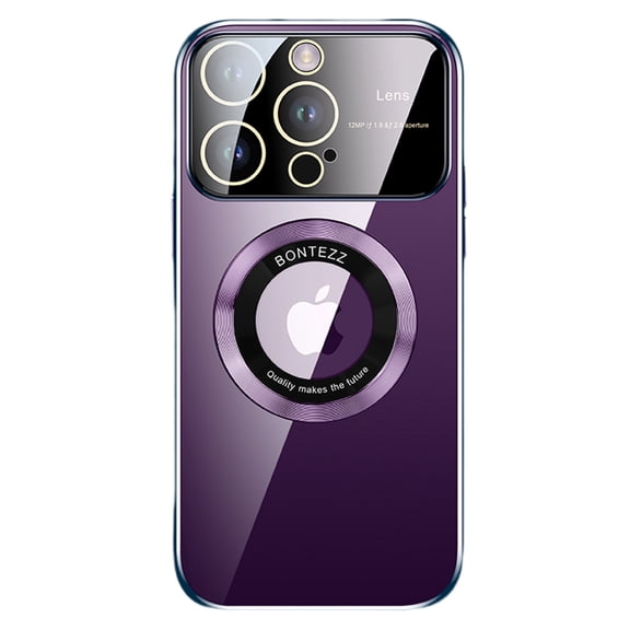 Cover for iPhone 13 Pro, Case with MagSafe Camera Lens Protector,Slim Shockproof Plating Anti-Scratch Lightweight Transparent TPU Back Cover, darkpurple
