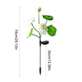 thumbnail image 3 of Lámpara de jardín solar de loto, decoración exterior para paisaje con tres cabezas de flor de luz suave, diseño de plástico impermeable tipo enchufe., 3 of 7