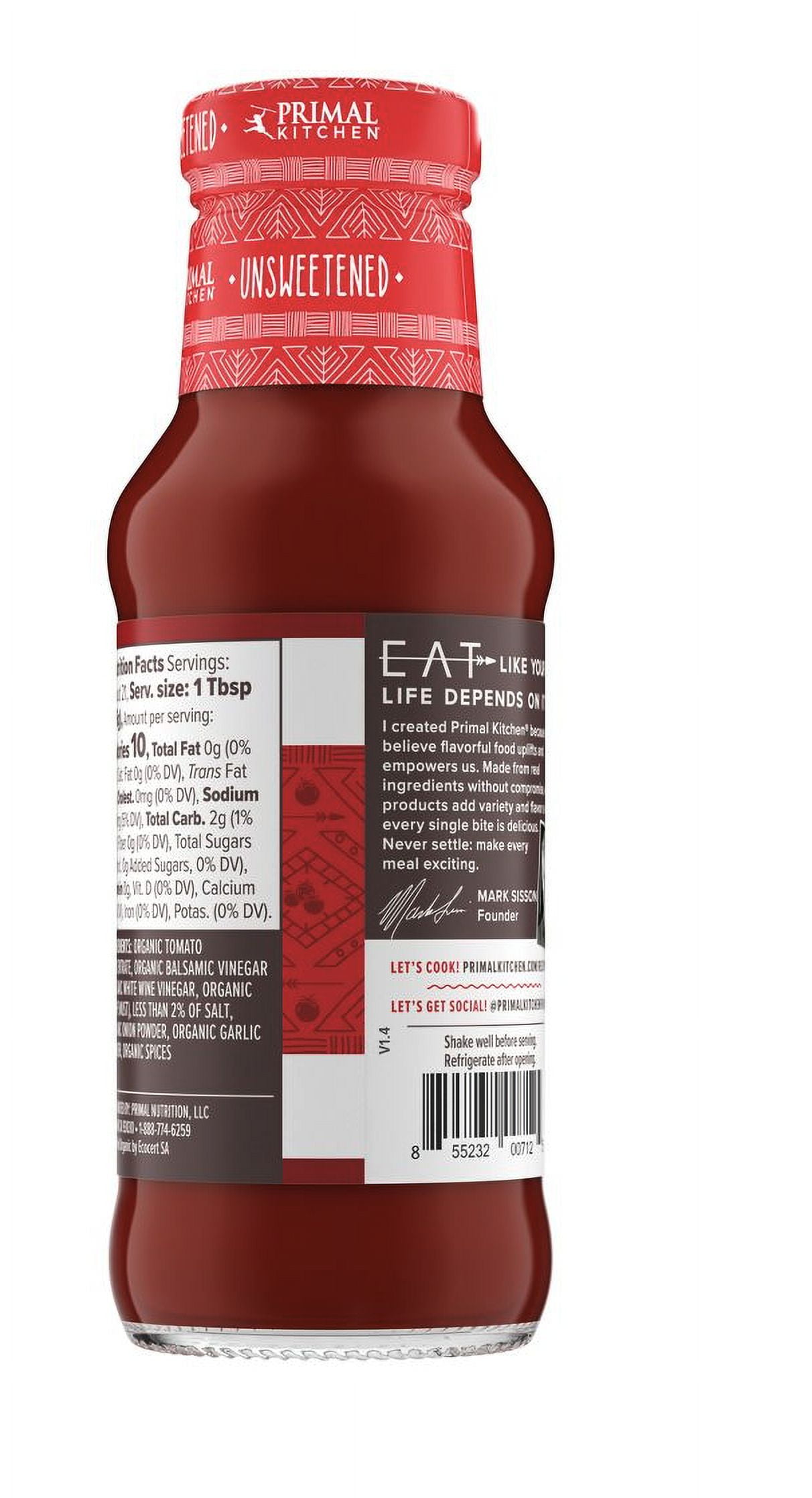 Primal Kitchen Organic and Unsweetened Ketchup 11.3 oz - Yahoo