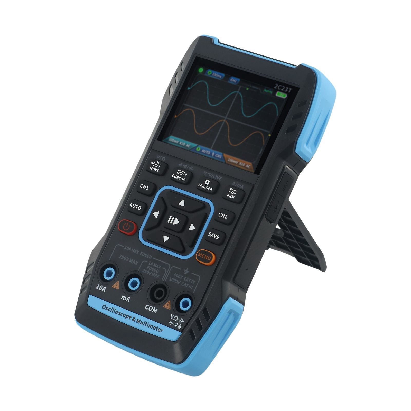 2C23T Handheld Digital Dual Channel Oscilloscope Multimeter 3in1 SignalGenerator