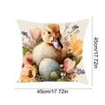 thumbnail image 3 of QTOCIO Easter Pillow Rabbits And Easter Egg Patterns Throw Pillow Cases Decorative Cushion Covers For Sofa Couch Home Easter Decor, 3 of 4