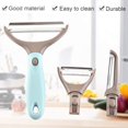 thumbnail image 3 of Peeler Set, Peeler 3-in-1 Stainless Steel Non-Slip, Multifunctional Peeler, Potato Peeler with Pendulum Blade, Universal Peeler with Pendulum Blade, Zigzing Cut Peeler, Vegetable Peeler, 3 of 7