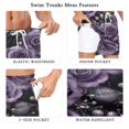 thumbnail image 5 of FORMRS Mens Swim Trunks Mesh Liner Quick Dry Casual Beach Board Shorts with Pockets, Sizes S-2XL, Purple Roses, 5 of 9