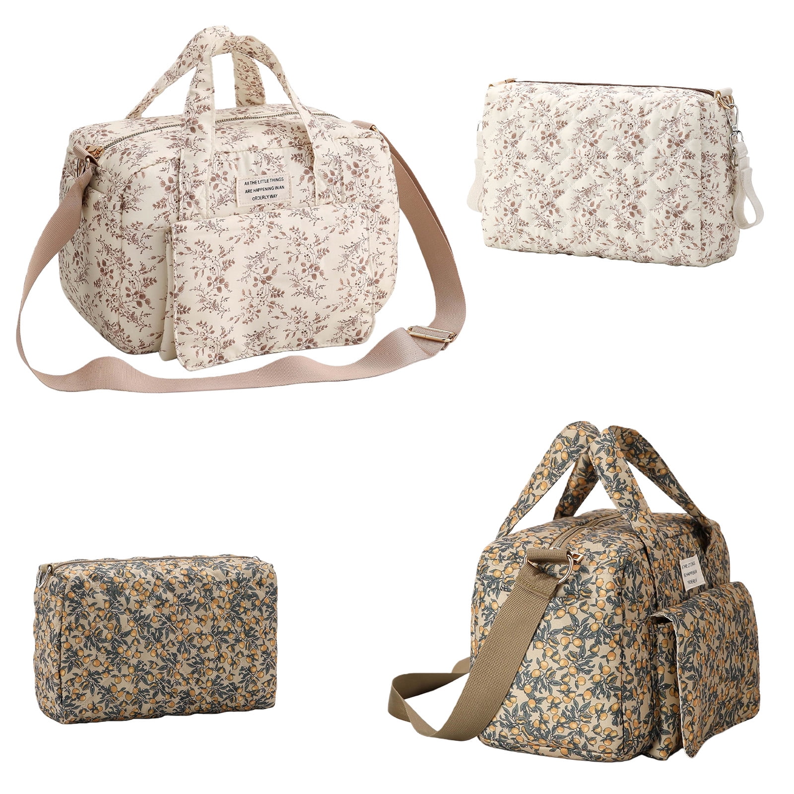 Multifunctional Strollers Bag Pushchair Storage Organizers Quilted Design for Diaper Water Bottle