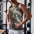 thumbnail image 5 of KLL Astronaut Polar Bear Roar Print Men's Muscle Gym Workout Stringer Tank Tops Bodybuilding Fitness T-Shirts Tank Tops Men-XX-Large, 5 of 7