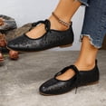 thumbnail image 2 of SuTry Women's Flat Shoes Round Toe Perforated Cut Out Slip On Breathable PU Leather Comfortable Lightweight Casual Office Daily Walking Flats(38), 2 of 9