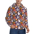thumbnail image 2 of Picia Pumpkin And Flying Bat1 Pattern Casual Men's Hoodie - Lightweight Hooded Sweatshirt with Kangaroo Pocket, Comfortable Pullover for Everyday, Travel-X-Large, 2 of 7