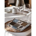 thumbnail image 6 of Blue Checkered Cabin Cloth Napkins Set of 8 Reusable Dinner Napkins, Farmhouse Forest Brown Buffalo Plaid Cocktail Napkin Washable Table Napkins for Wedding/Holiday Party/Baby Shower 20"x20", 6 of 7