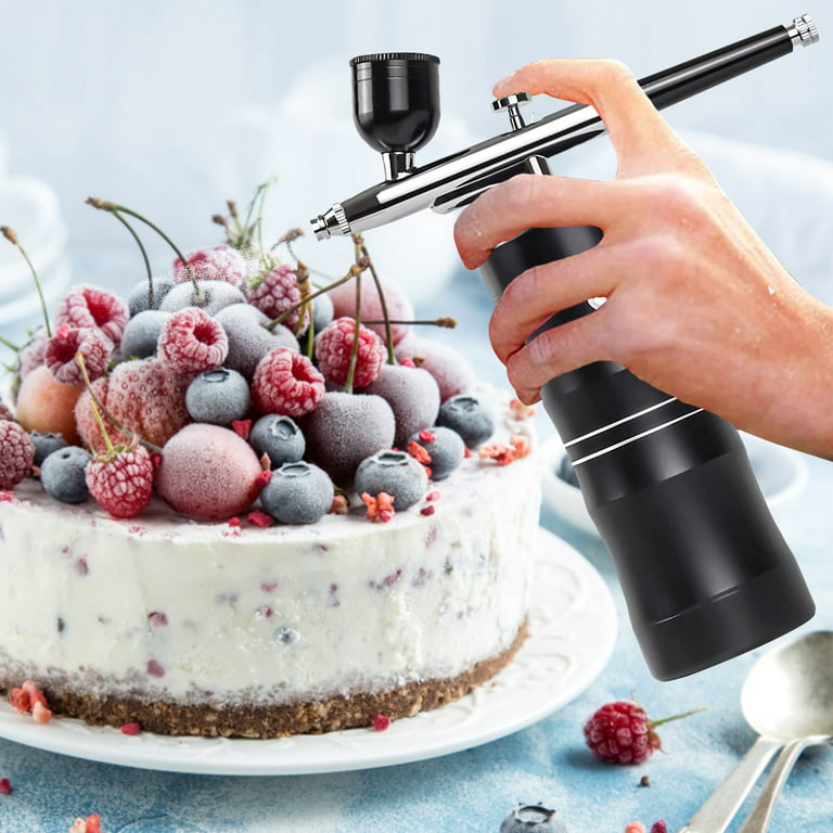 Airbrush Kit with Compressor 30PSI Portable Airbrush Gun Rechargeable  Handheld Cordless Air Brush for Nails Art Painting Cake Decor Cookie Mode  Makeup Barber(Black)