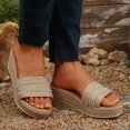 thumbnail image 4 of MKLEKYY Sandalias Flexibles de Verano para Mujer, de Tejido Liso, Informales, Con Punta Abierta, Cómodas, para Playa, 4 of 4