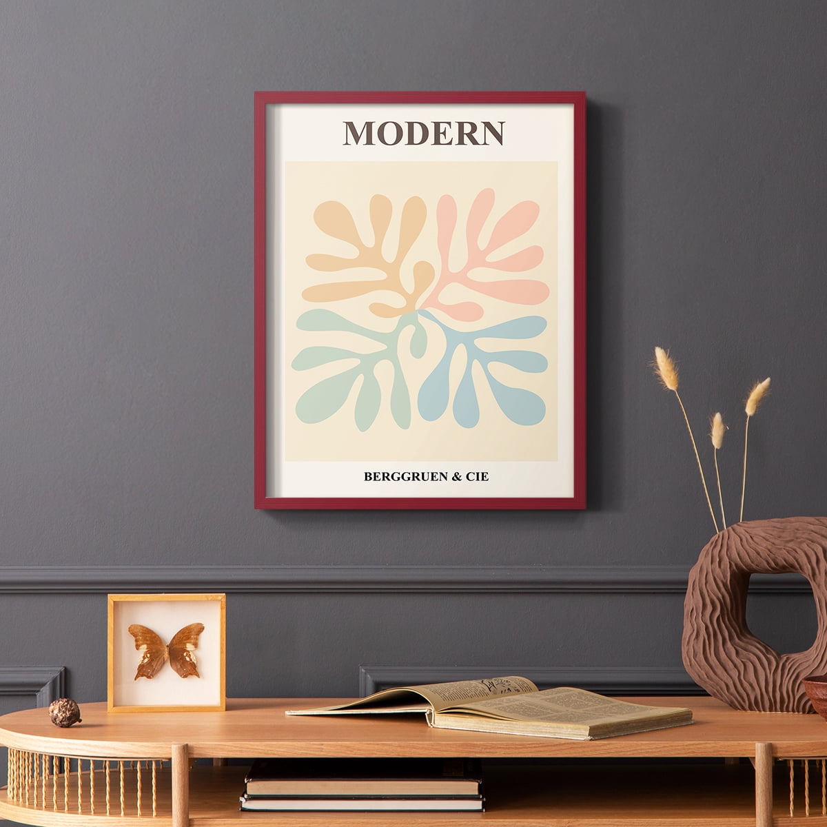 Matisse CXI Framed Print in Red Solid Wood 11 x 14 Framed Print