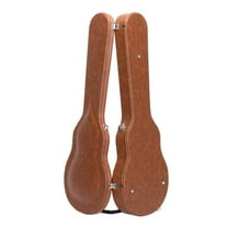 Wqmh Electric Guitar Hard Case, Wooden Hard-Shell Protective Carrying Case for KLP-Style Electric Guitar with Lock Latch Padding, Brown