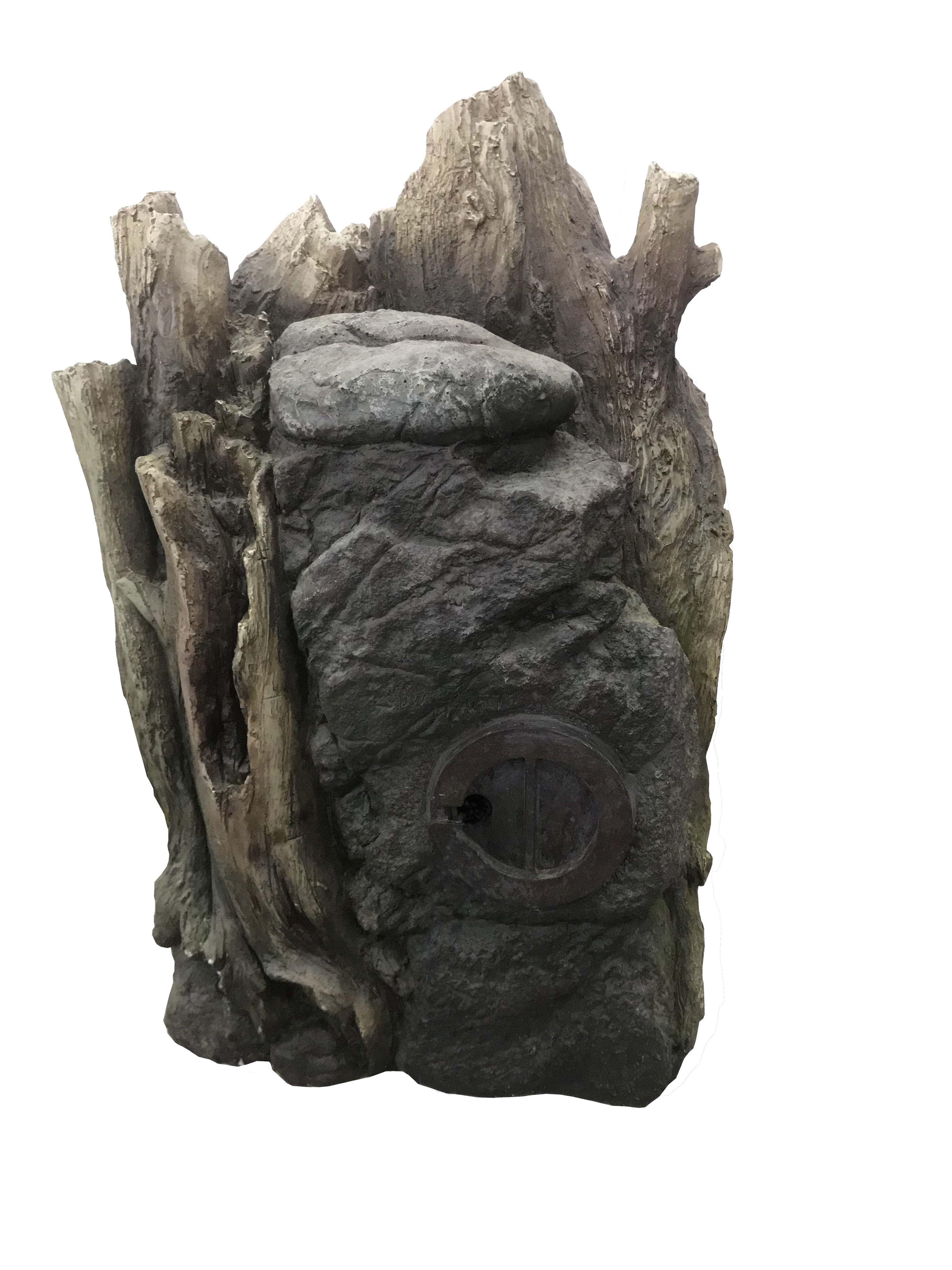 Hi-Line Gift 79553-E LED Lights Polyresin and Resin Treetrunk Waterfall Fountain, Brown