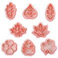 thumbnail image 1 of 8 Piece Autumn Leaf Cookie Cutter Set for Baking Thanksgiving with 3D Maple Design 8PCS, 1 of 6