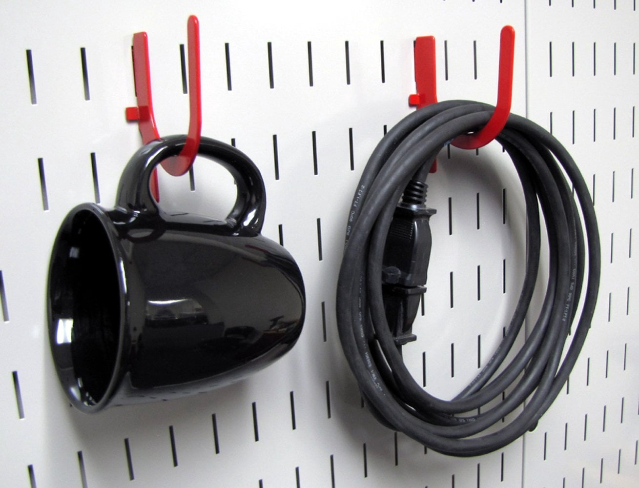 Slotted Metal Pegboard Deluxe Hook Kit for Wall Control Metal Pegboard and Slotted Tool Board Only - Red Toolboard Hooks