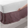 thumbnail image 2 of Retro Bed Skirt, Vintage Country Style Pattern with Diagonal Checks and Vertical Stripes, Elastic Bedskirt Dust Ruffle Wrap Around for Bedding Decor, 4 Sizes, Dark Coral Teal Beige, by Ambesonne, 2 of 2