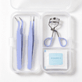 thumbnail image 4 of EXLEAF 2026 New Lash Tweezers, Pack of 2 Stainless Steel Tweezers for Eyelash Extensions | Straight and Curved Tip Eyelash Tweezers | False Lash Application Tools (Pack of 2, Purple), 4 of 7