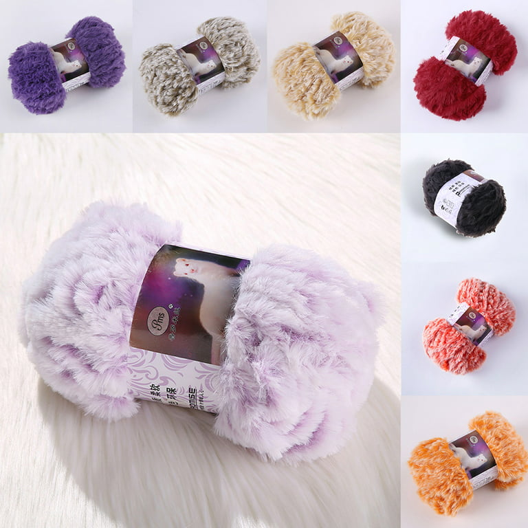 POYOGA 50g/Ball DIY Fluffy Plush Chunky Knitting Yarn Hand-Woven
