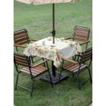 thumbnail image 3 of Outdoor Tablecloth with Umbrella Hole and Zipper, Spring Green Flowers Square Table Cloth 54x54 Inch Waterproof Tablecloth, Watercolor Floral Botanical Picnic Table Cover for Patio Camping, 3 of 7